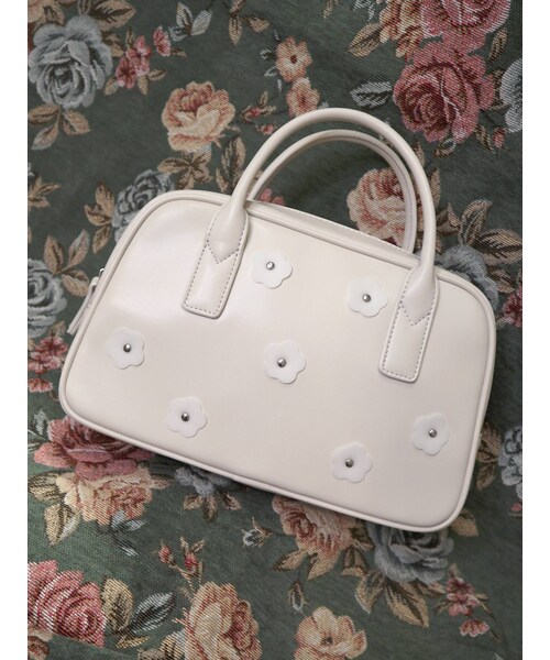 merry jenny（メリージェニー）の「flowerミニボストンbag（ボストンバッグ・レディース・アイボリー/ブラック/グリーン/ブルー・F）」の2枚目の写真