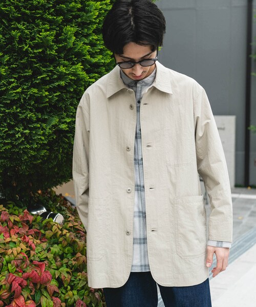 URBAN RESEARCH DOORS（アーバンリサーチドアーズ）の「バイオウォッシュ カバーオール ミドルジャケット（カバーオール・メンズ・GREIGE/CHARCOAL・M/L）」の3枚目の写真