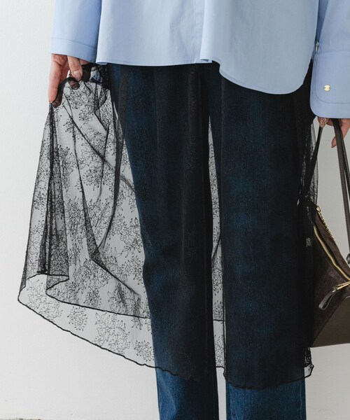 URBAN RESEARCH ROSSO（アーバンリサーチロッソ）の「F by ROSSO　チュールレースレイヤードスカート（スカート・レディース・WHITE/BLACK・FREE）」の12枚目の写真