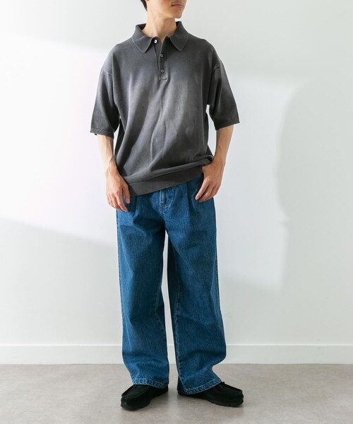URBAN RESEARCH Sonny Label（アーバンリサーチサニーレーベル）の「ピグメントニットポロシャツ（ニット/セーター・メンズ・グリーン/スミクロ・M/L）」の5枚目の写真