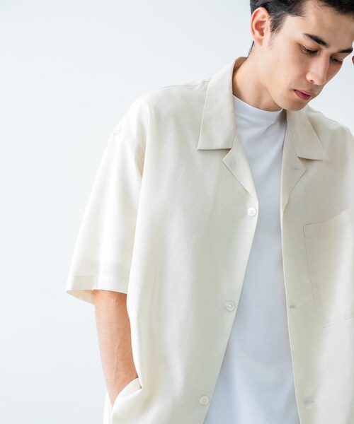 URBAN RESEARCH(アーバンリサーチ)の「『UR TECH DRYLUXE』高機能リネンシャツジャケット(シャツ/ブラウス・メンズ・FADE BLACK/BEIGE/BURGUNDY・M/L)」の7枚目の写真