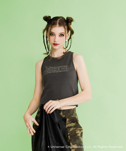 SENSE OF PLACE by URBAN RESEARCH（センスオブプレイスバイアーバンリサーチ）の「『別注』WICKED×SENSE OF PLACE　タンクトップ（タンクトップ・レディース・GREEN/PINK/GRAY・one）」の5枚目の写真