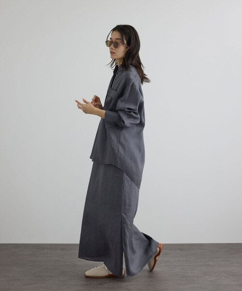 ADAM ET ROPE'(アダムエロペ)の「リネンオーバーシャツ / GENTLE LINEN(シャツ/ブラウス・レディース・ブラック/グレー/ピンク・F)」の14枚目の写真