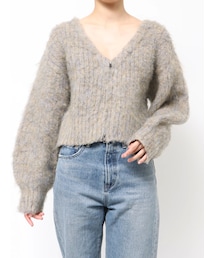 Ungrid | ダブルジップVネックニットカーディガン(ニット/セーター)