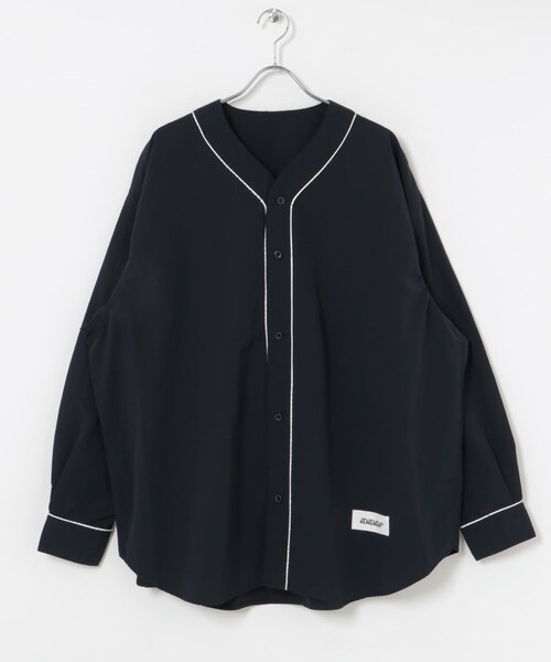 URBAN RESEARCH（アーバンリサーチ）の「dDdDdDd　NYLON BASEBALL LONG-SLEEVE SHIRTS（シャツ/ブラウス・メンズ・CHARCOAL/WHITE/BLACK/NAVY・S/M/L/XL/XXL）」の4枚目の写真
