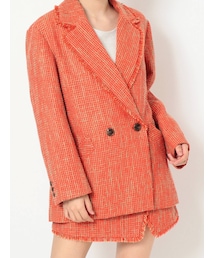 EVRIS | オーバーサイズツイードジャケット【セットアップ着用可能】(テーラードジャケット)