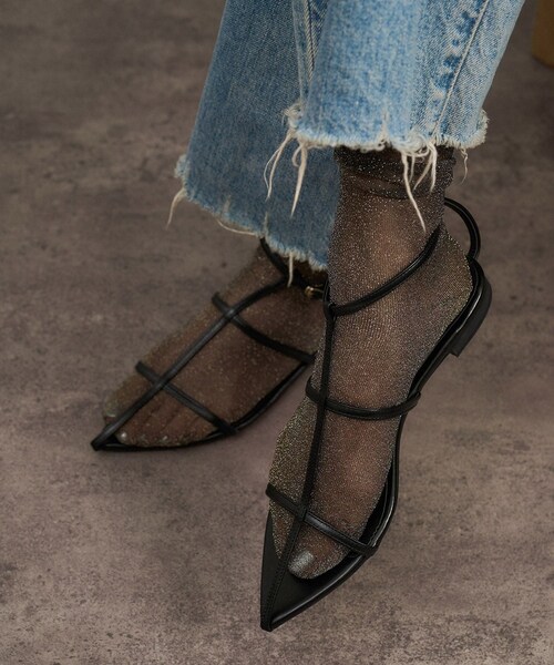 ADAM ET ROPE'（アダムエロペ）の「シアーラメソックス（ソックス/靴下・レディース・ベージュ/その他・F）」の2枚目の写真