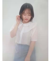 merry jenny | シアーチェックフリルカラーブラウス(シャツ/ブラウス)