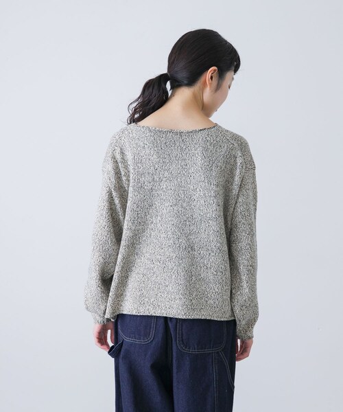 かぐれ（カグレ）の「テープヤーンボートネックニット（ニット/セーター・レディース・L/BEIGE/BLACK・Free）」の18枚目の写真