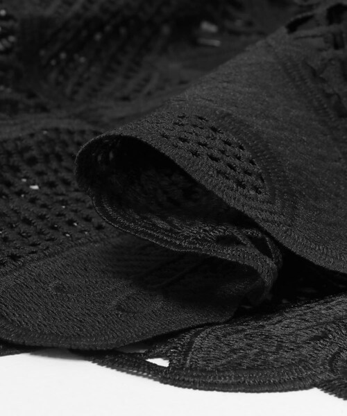 SENSE OF PLACE by URBAN RESEARCH（センスオブプレイスバイアーバンリサーチ）の「ノーカラーレースジャケット（ノーカラージャケット・レディース・IVORY/BLACK・One）」の9枚目の写真