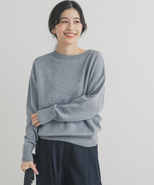 URBAN RESEARCH DOORS（アーバンリサーチドアーズ）の「Wフェイスボートネックニット（ニット/セーター・レディース・YELLOW/ASH MINT/BROWN/GRAY・Free）」の10枚目の写真