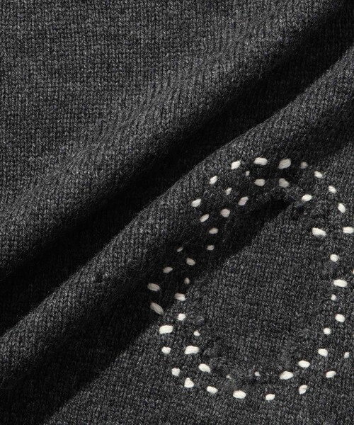 ADAM ET ROPE'（アダムエロペ）の「【JOHN MASON SMITH/ジョン メイソン スミス】7G DAMAGE HAND REPAIR CREW KNIT（ニット/セーター・メンズ・チャコール/キナリ・L/M）」の15枚目の写真