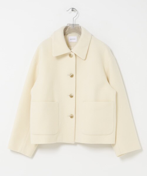 URBAN RESEARCH(アーバンリサーチ)の「ウールモッサショートコート(テーラードジャケット・レディース・OFF WHITE/BLACK/GRAY・Free)」の4枚目の写真