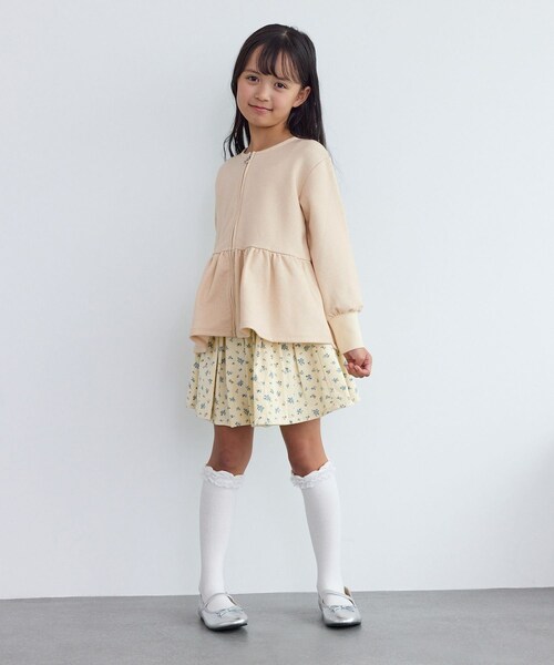 ROPE' PICNIC(ロペピクニック)の「【KIDS/キッズ】ラメ裏毛ペプラムジップカーディガン(カーディガン/ボレロ・キッズ・ブラック/ベージュ/ピンク・L/M/S)」の16枚目の写真