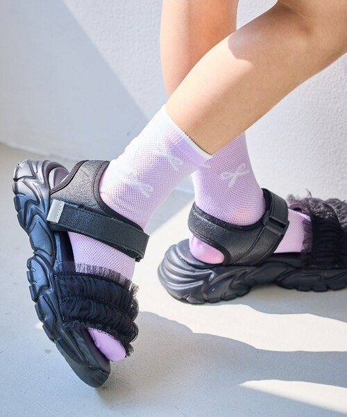 ROPE' PICNIC(ロペピクニック)の「【KIDS/キッズ】メッシュリボンソックス(ソックス/靴下・キッズ・ホワイト系/ラベンダー・F)」の12枚目の写真