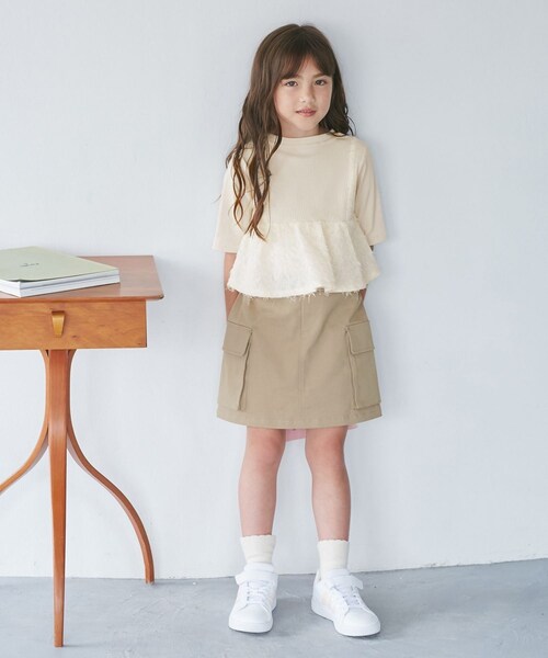 ROPE' PICNIC(ロペピクニック)の「【KIDS/キッズ】ビスチェドッキングカットソー(Tシャツ/カットソー・キッズ・ブラック/キナリ・L/M/S)」の17枚目の写真