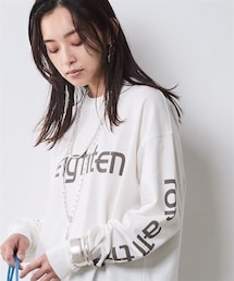 CHIC STYLE | 綿100％ロゴプリントロングスリーブTシャツ＜大きいサイズ有＞シックスタイル(Tシャツ/カットソー)