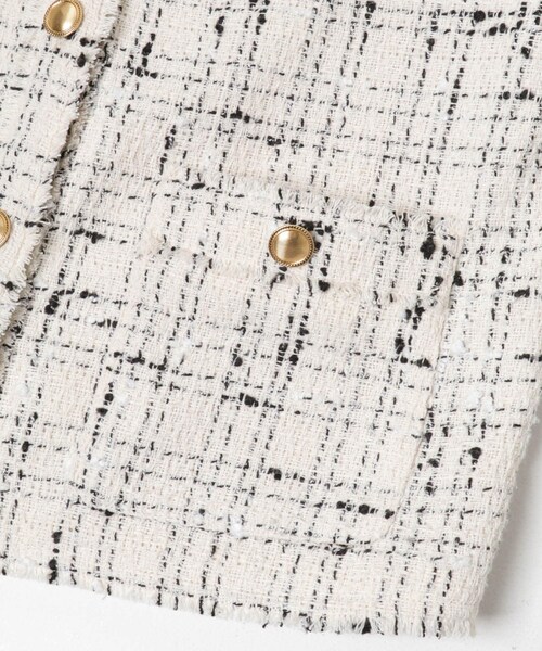 URBAN RESEARCH ROSSO（アーバンリサーチロッソ）の「『WEB限定』ツイードノーカラージャケット（ノーカラージャケット・レディース・OFF/BLACK・Free）」の17枚目の写真