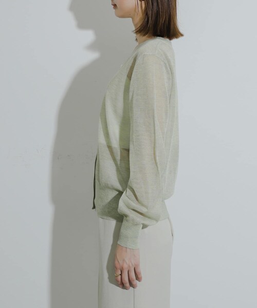 SENSE OF PLACE by URBAN RESEARCH（センスオブプレイスバイアーバンリサーチ）の「シアーメランジラメカーディガン（カーディガン/ボレロ・レディース・CHARCOAL/YELLOW/ORANGE・one）」の18枚目の写真