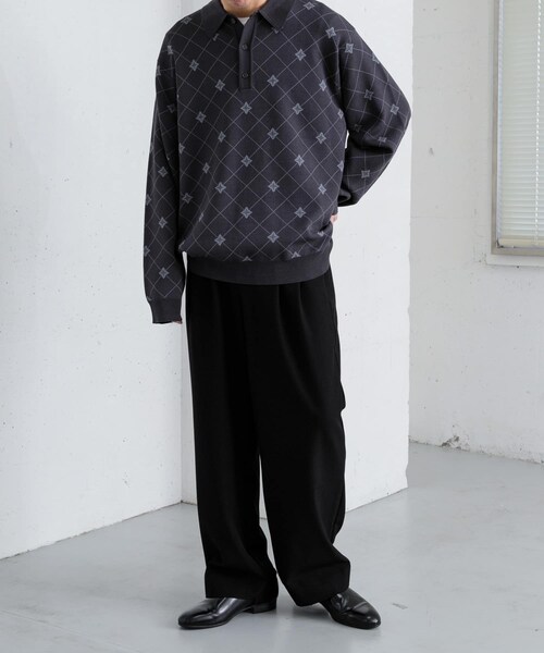 SENSE OF PLACE by URBAN RESEARCH（センスオブプレイスバイアーバンリサーチ）の「『イージーケア』ダブルタックワイドパンツ（その他パンツ・メンズ・CHARCOAL/BLACK/GREIGE/BLUE・S/M/L）」の10枚目の写真