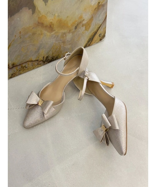 MERCURYDUO（マーキュリーデュオ）の「グリッターリボンパンプス（パンプス・レディース・ブラック/シルバー・36/38）」の3枚目の写真