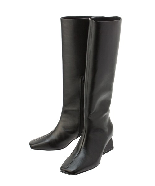 ELENDEEK（エレンディーク）の「SQUARE LONG BOOTS（ブーツ・レディース・アイボリー/ブラック/シルバー・37/38）」の5枚目の写真