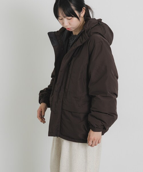 EKAL（エカル）の「『UR TECH』中綿フードジャケット（その他アウター・レディース・ダークブラウン/チャコール・one）」の20枚目の写真