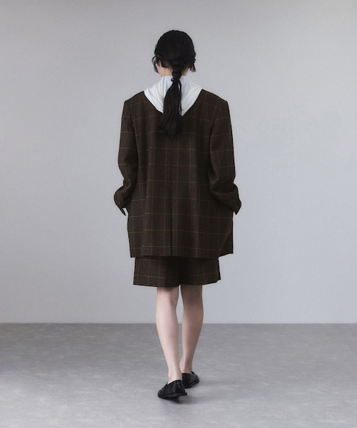 ADAM ET ROPE'（アダムエロペ）の「ツイード＆チェックショートパンツ（その他パンツ・レディース・グレー/ブラウン・36/38）」の7枚目の写真