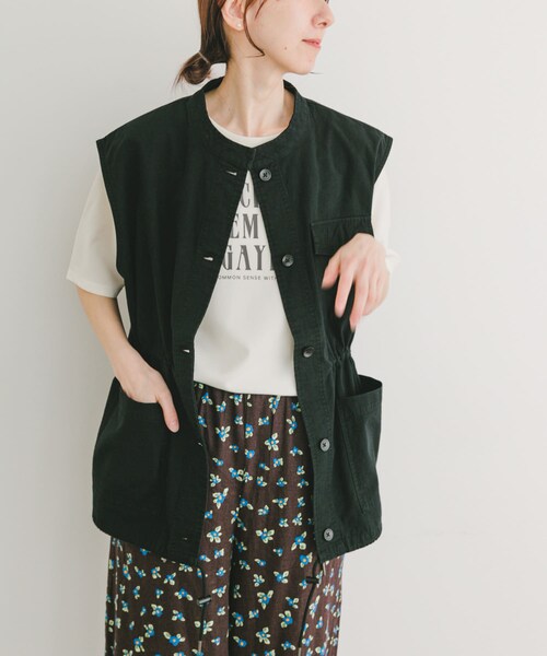 ITEMS URBANRESEARCH（アイテムズ アーバンリサーチ）の「ミリタリージレ（テーラードジャケット・レディース・KHK/BLK・FREE）」の9枚目の写真