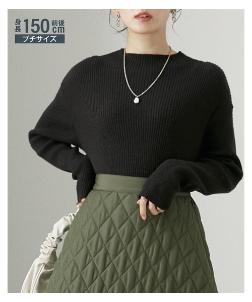 nissen（ニッセン）の「小さいサイズ　ボトルネックニット　低身長さん・小柄女性（ニット/セーター・レディース・ホワイト/ブラック/グリーン/オレンジ/ベージュ・PSS/PS/PM/PL）」の19枚目の写真