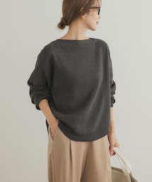 コットンウールボートネックニット