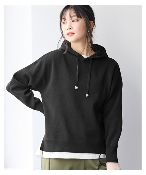 nissen（ニッセン）の「＜大きいサイズ＞マシュマロニットパーカー（パーカー・レディース・黒/オフベージュ/モカ/グレー・L/LL/3L/4L/5L/6L/8L/10L）」の7枚目の写真