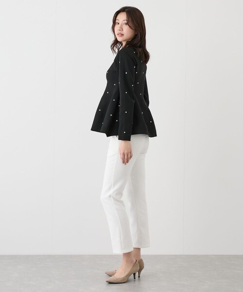 Jayro(ジャイロ)の「ドット刺繍ニット(ニット/セーター・レディース・ブラック/オフホワイト/ピンク・M)」の9枚目の写真