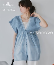 nissen | 高身長 シアーシャーリングチュニックブラウス(トールサイズ)Essenave(シャツ/ブラウス)