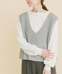 ITEMS URBANRESEARCH | ニットベスト×ボリュームスリーブカットソー(ニット/セーター)
