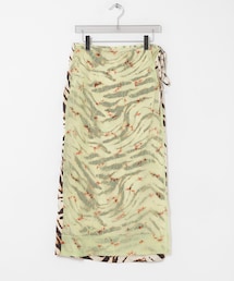 GANNI | GANNI PRINTED STRETCH SATIN SKIRT(スカート)