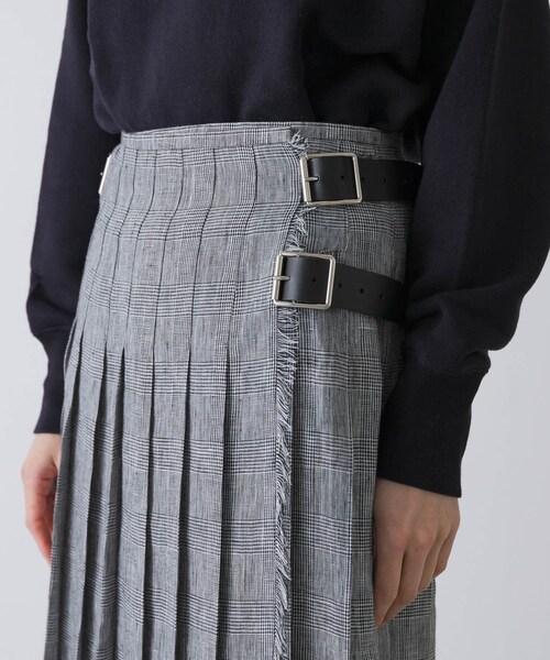 かぐれ（カグレ）の「『別注』O’NEIL OF DUBLIN×かぐれ　LINEN PLEATS SKIRT（スカート・レディース・BLUE/GLEN CHECK・XS）」の14枚目の写真