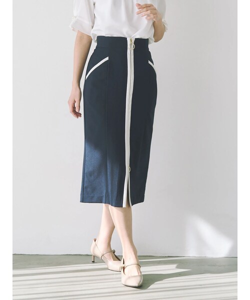 TONAL（トーナル）の「バイカラーZIPタイトスカート（スカート・レディース・オフホワイト/ブルー/ネイビー・S/M）」の18枚目の写真