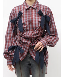 jouetie | ギャザーリボンルーズシャツ(シャツ/ブラウス)