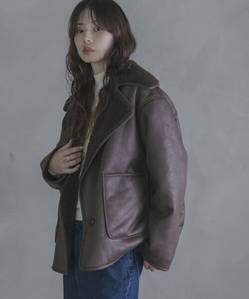 URBAN RESEARCH Sonny Label（アーバンリサーチサニーレーベル）の「リバーシブルフェイクムートンボアコート（ムートンコート・レディース・ブラック/ブラウン・Free）」の15枚目の写真