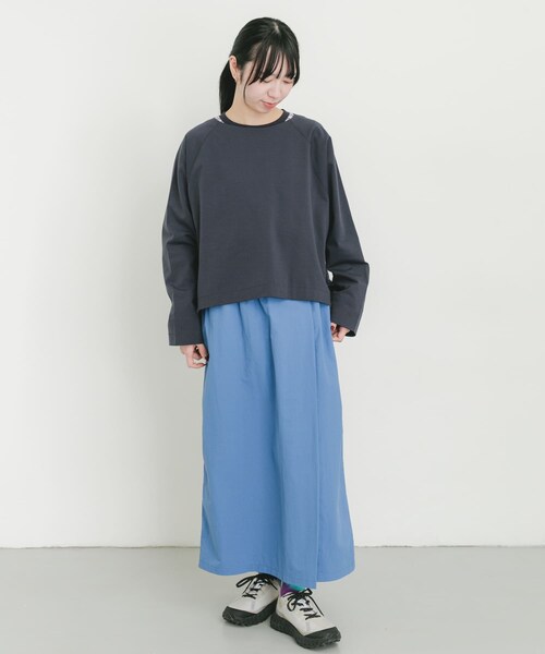 EKAL(エカル)の「シルケットコットンロングスリーブTシャツ(Tシャツ/カットソー・レディース・オフ/ネイビー・One)」の20枚目の写真