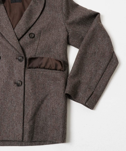 URBAN RESEARCH ROSSO（アーバンリサーチロッソ）の「ウールツィードオーバージャケット（テーラードジャケット・レディース・RETRO BLUE/BROWN・Free）」の8枚目の写真