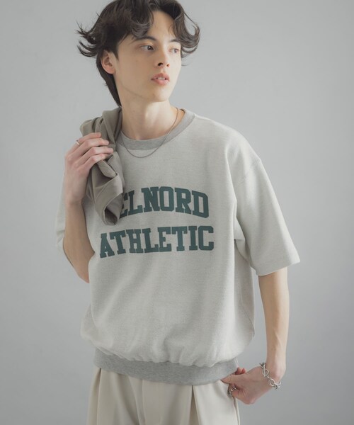 SENSE OF PLACE by URBAN RESEARCH（センスオブプレイスバイアーバンリサーチ）の「カレッジスウェットショートスリーブTシャツ（スウェット・メンズ・GRAY/NAVY/RED・M/L）」の6枚目の写真