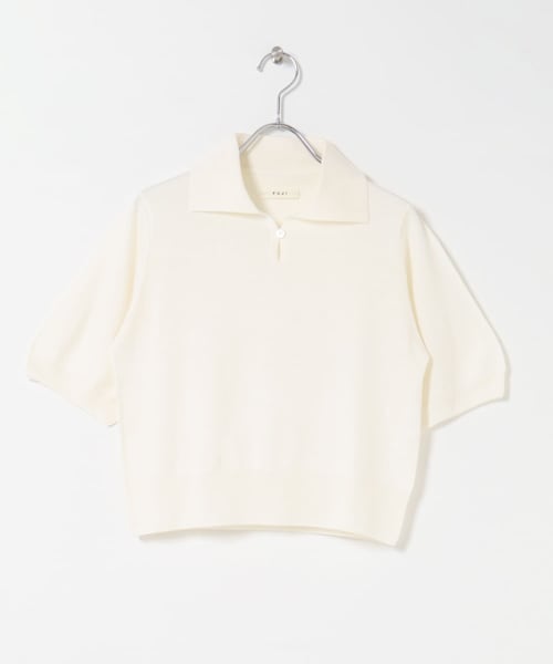 URBAN RESEARCH DOORS(アーバンリサーチドアーズ)の「FUJI SILKCASHMERE SKIPPERPOLO(ニット/セーター・レディース・BROWN/BEIGE/OFF WHITE・2)」の1枚目の写真
