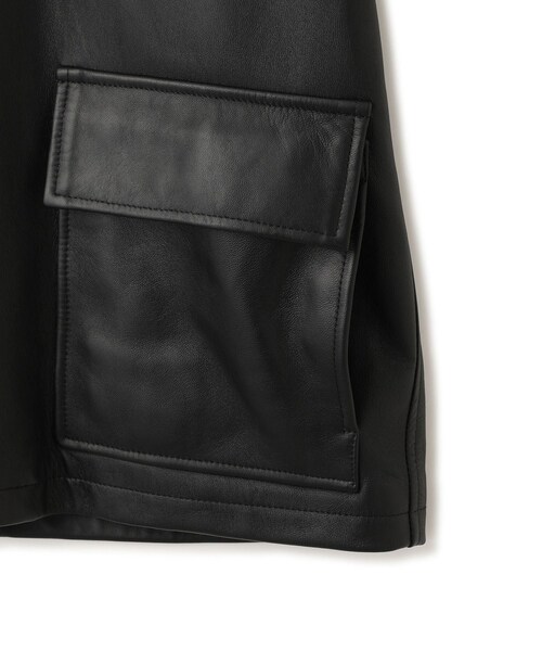 ADAM ET ROPE'(アダムエロペ)の「【CINQUANTA for ADAM ET ROPE'】別注 Leather Car Coat(ステンカラーコート・レディース・ブラック・F)」の14枚目の写真