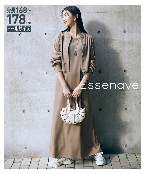 nissen（ニッセン）の「高身長　２点セット（カーディガン+ノースリーブワンピース）（トールサイズ）Essenave（ワンピース・レディース・ブラウン/黒・MTT/LTT/LLTT/3LTT/4LTT/5LTT）」の10枚目の写真