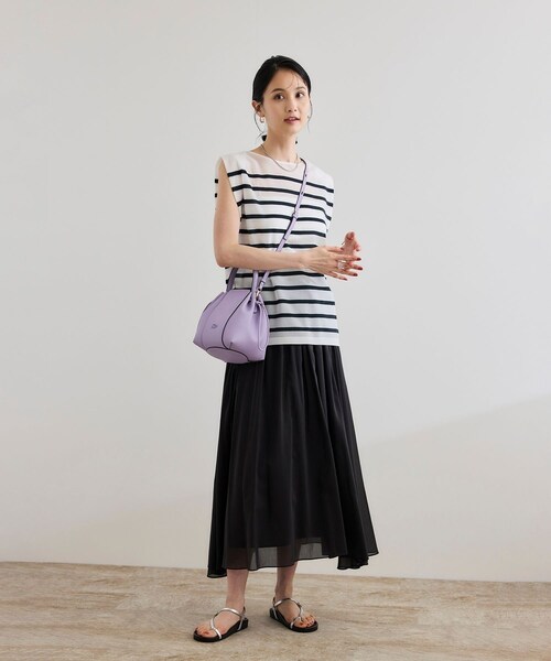 ROPE'（ロペ）の「【洗える】コットンシルクスカート（スカート・レディース・ブラック/ベージュ/ターコイズ・F）」の9枚目の写真