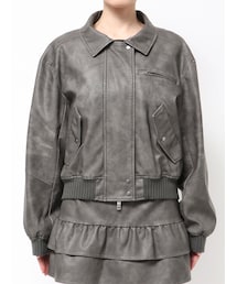 EMODA | ヴィンテージフェイクレザーブルゾン(ブルゾン)