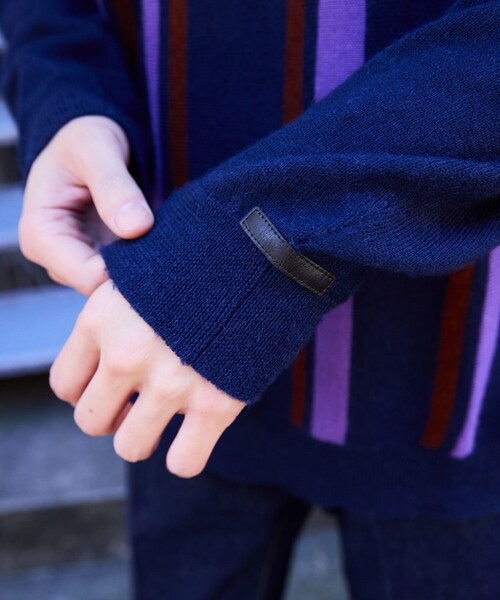 ADAM ET ROPE'（アダムエロペ）の「【THE INOUE BROTHERS… together with WILD LIFE TAILOR】polo knit（ニット/セーター・メンズ・ネイビー・L/M/XL）」の17枚目の写真
