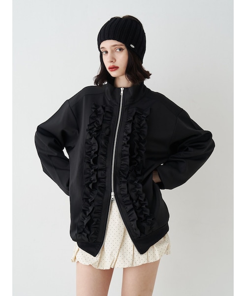 jouetie（ジュエティ）の「フリルトラックジャケット【セットアップ対応】（その他トップス・レディース・アイボリー/ブラック/ブルー・M）」の10枚目の写真